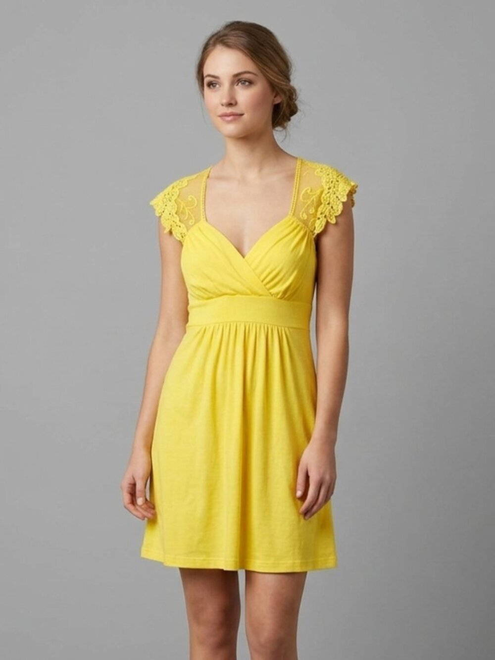 ⭐️ 5 for 20$! ⭐️ SWS Yellow Lace Flowy Mini Dress